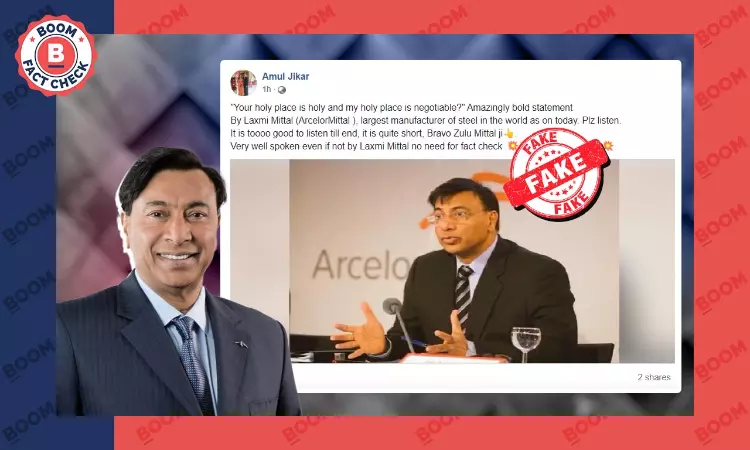 No, This Is Not An Audio Clip Of Lakshmi Mittal Endorsing A State Religion
