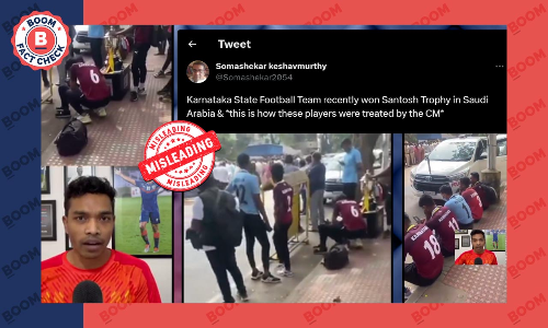 Video Of Ktaka Footballers Outside CMs Home Shared With Misleading Claim
