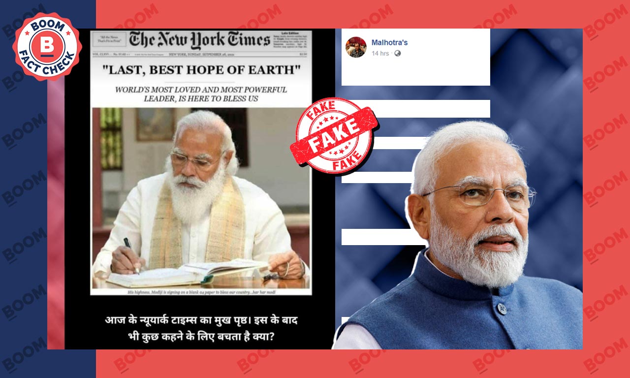 Satire NYT Graphic Calling PM Modi 'Last Hope Of Earth' Viral BOOM