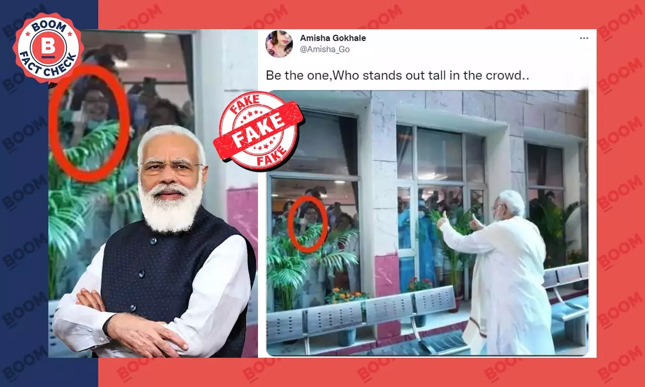 Morphed Photo Of A Healthcare Worker Gesturing At PM Modi Revived