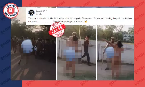 Video From Uttar Pradesh Viral As Naked Woman Chasing Police In Manipur