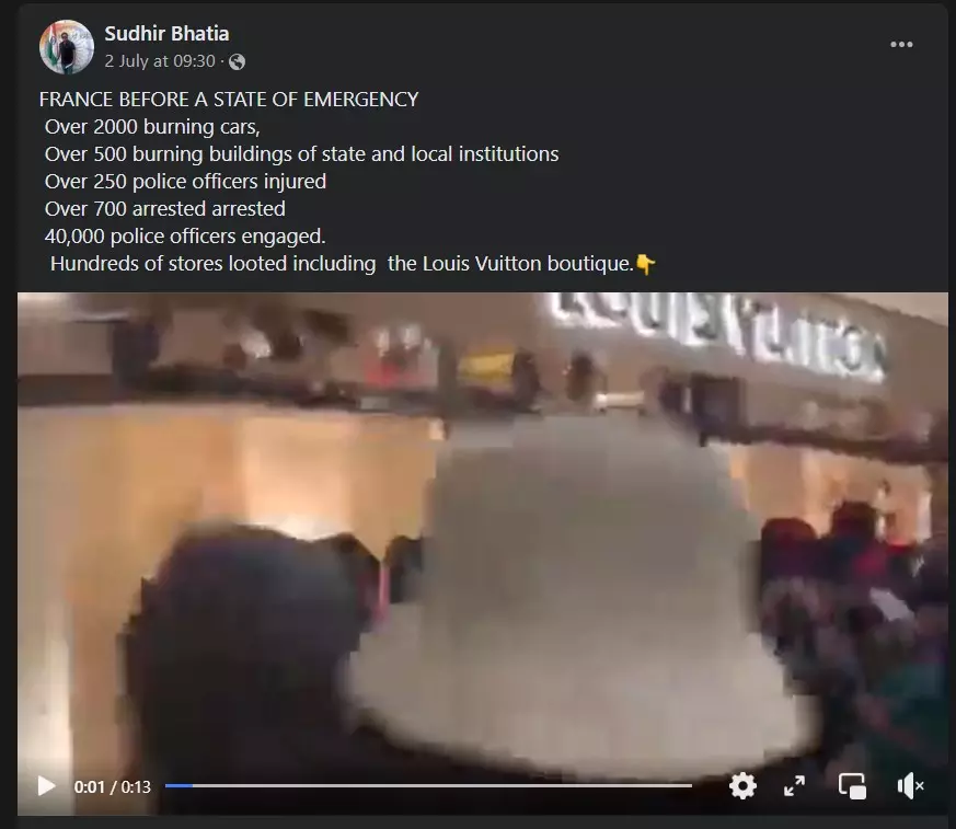 Old video of people looting a Louis Vuitton store in U.S. linked