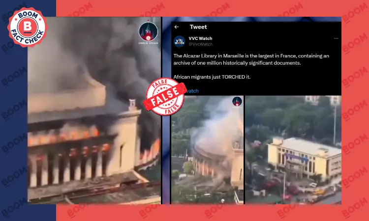 Video From Philippines Falsely Shared As Rioters Burning Library In France