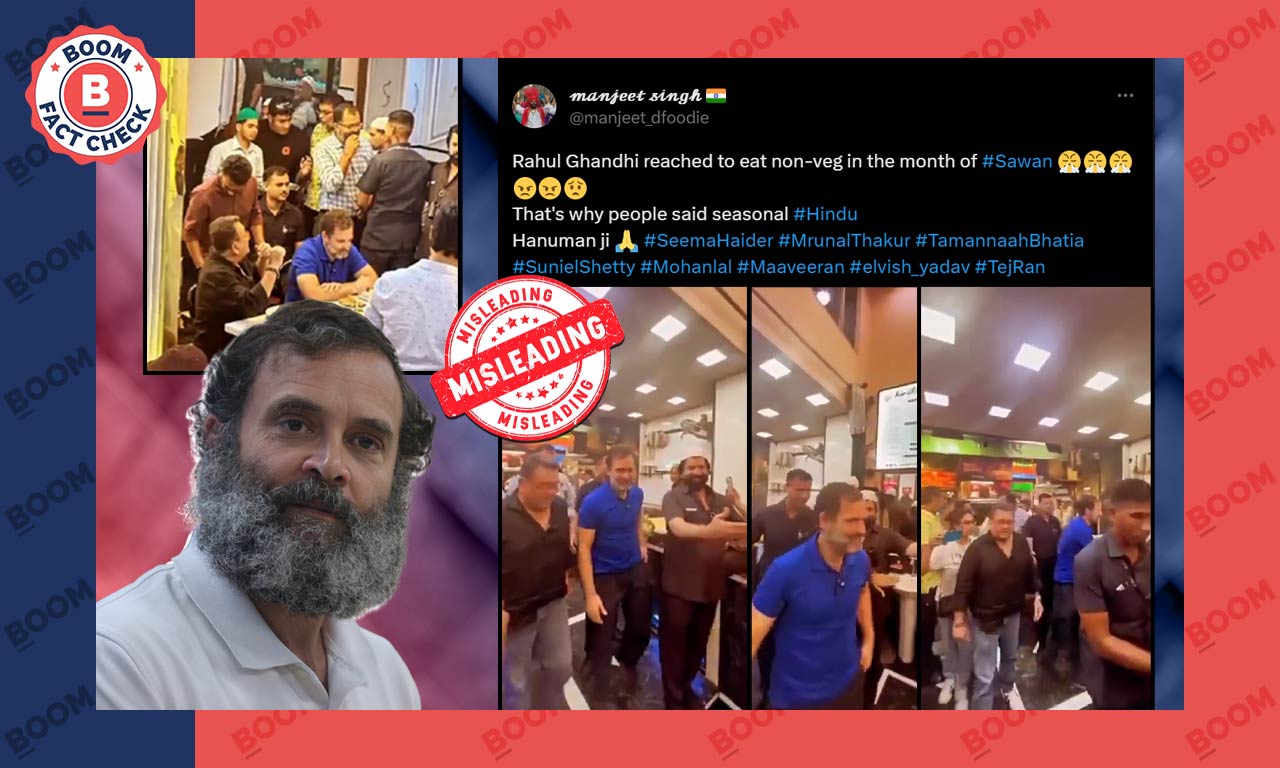 Old Video Peddled As Rahul Gandhi Eating NonVeg In The Month Of Sawan