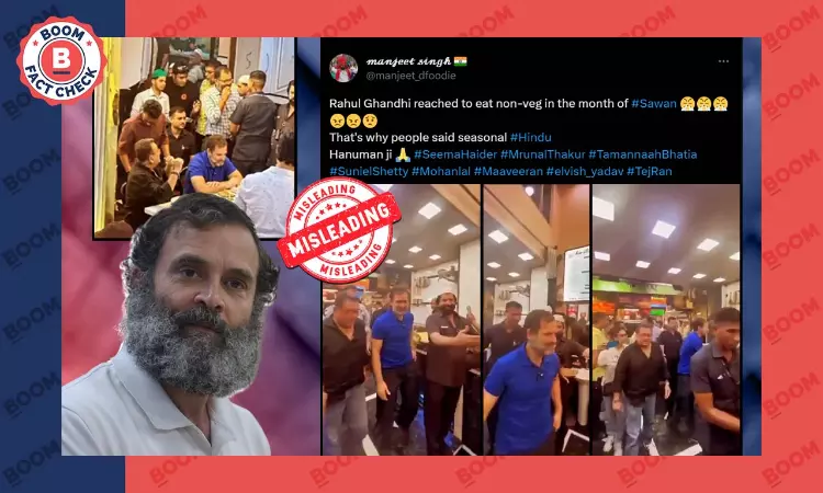 Old Video Peddled As Rahul Gandhi Eating Non-Veg In The Month Of Sawan