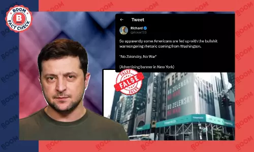Video Showing Anti-Zelenskyy Hoarding in New York Is Old And Edited
