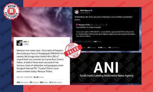 ANI Misreports Man Arrested In Manipur Gang Rape Case Is A Muslim