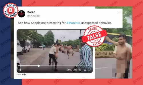 Visuals Of Men Protesting Naked In Chhattisgarh Falsely Shared As Manipur