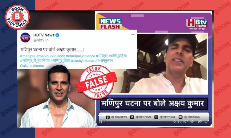 Old Video Of Akshay Kumar Falsely Linked To Manipur Violence