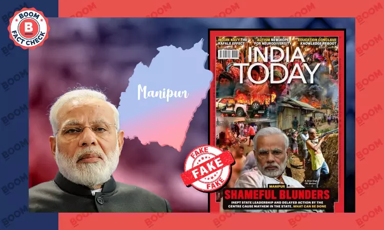 India Today Magazine Cover On Manipur Violence With Modis Photo Is Fake