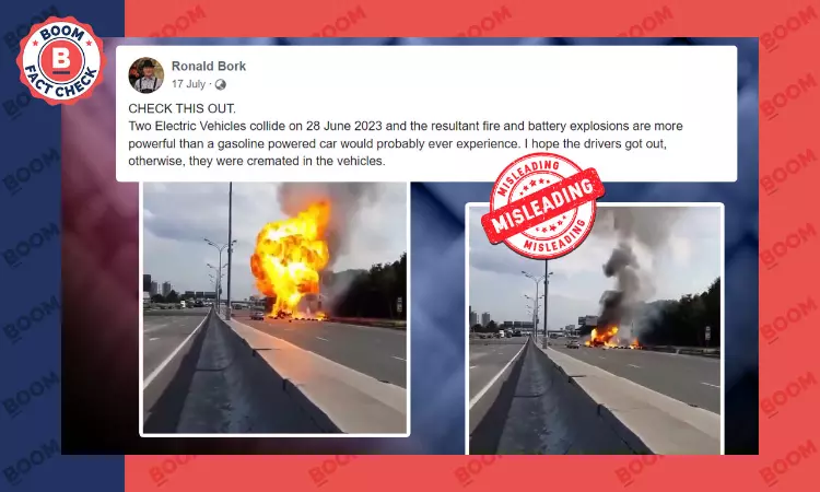 No, This Video Does Not Show A Collision Involving Two Electric Vehicles