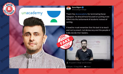 Media Outlets Falsely Report Singer Sonu Nigam Supported Unacademy