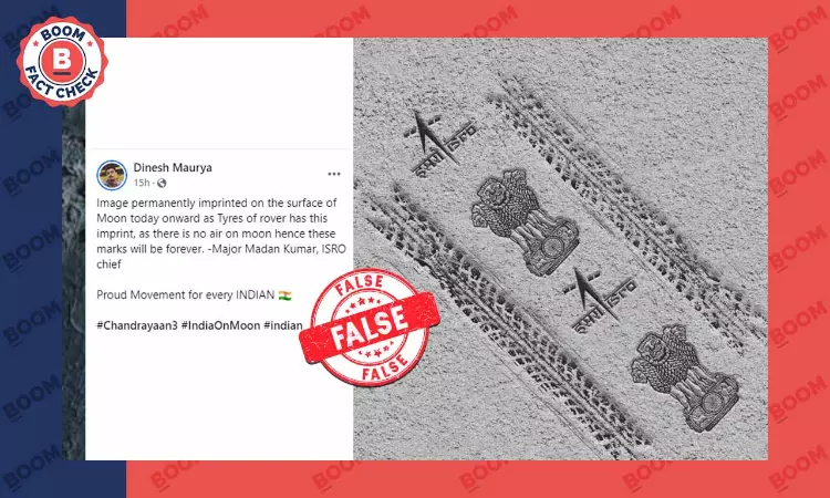 Picture Of National Emblem, ISRO Logo Imprint On Moon’s Surface Is Not Real