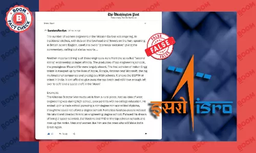 Reader Comment Peddled As Washington Posts Article On Chandrayaan-3 Engineers