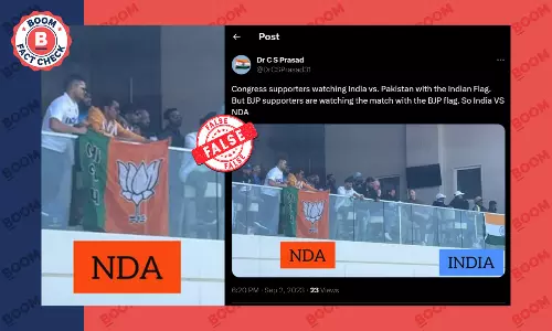 Asia Cup: Old Photo Falsely Shared As BJP Flag Spotted During India Vs Pak Match