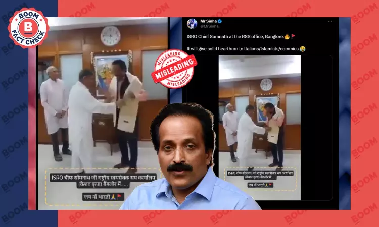 Viral Video Does Not Show ISRO Chief S Somanath Visiting RSS Office