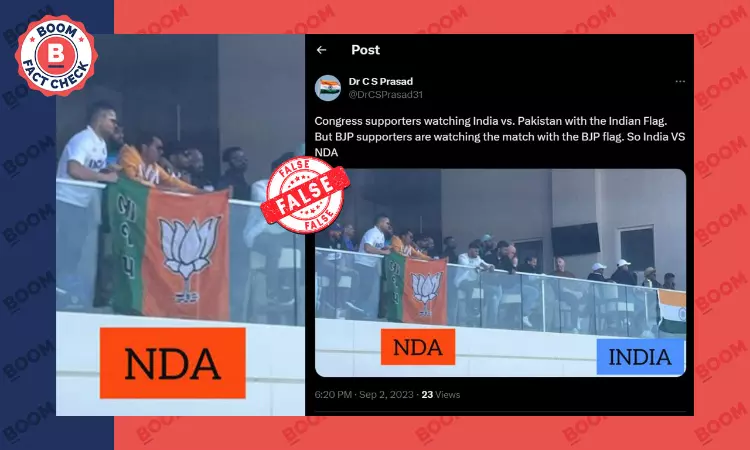 Asia Cup: Old Photo Falsely Shared As BJP Flag Spotted During India Vs Pak Match