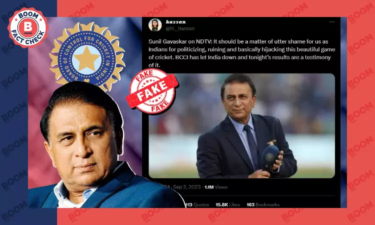 Asia Cup 2023: Fake Anti-BCCI Quote Falsely Attributed To Sunil Gavaskar