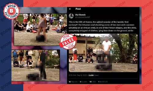 Art Show Visuals Falsely Shared As French People Urinating on African Child
