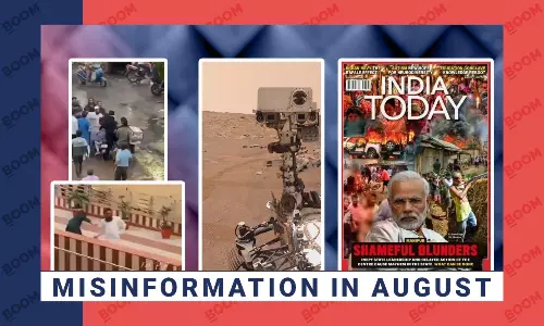 August Misinformation Dominated By Highs of Chandrayaan - 3 and Lows Of Nuh Communal Outbreak August Misinformation Dominated By Highs of Chandrayaan - 3 and Lows Of Nuh Communal Outbreak
