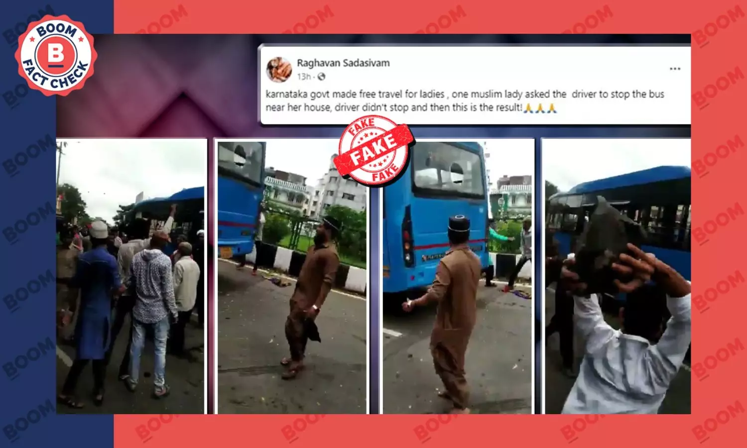 Old Video Of Vandalised Bus In Surat Revived As Karnataka