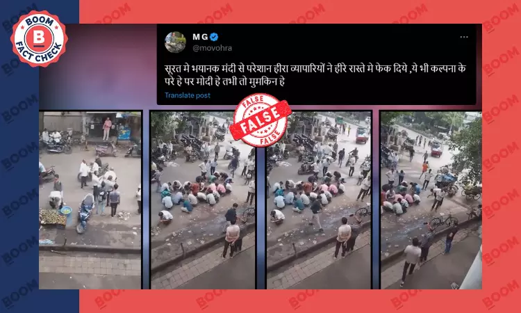 Video Of People Looking For Diamonds On The Street Shared With False Claim