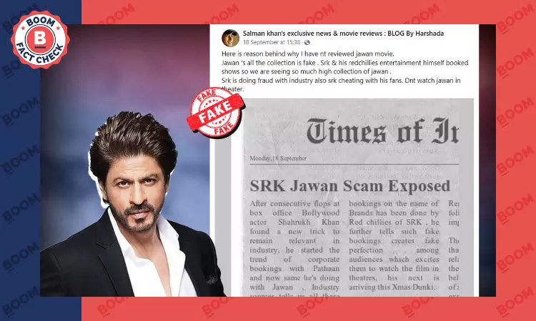 Fake Newspaper Clipping Claims Shah Rukh Khan Rigged Jawans Box Office Collection