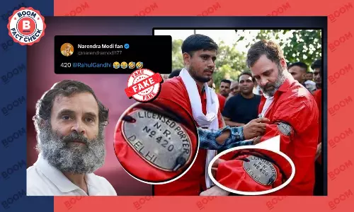 Photo Of Rahul Gandhi Wearing Porter Badge No 420 Is Morphed