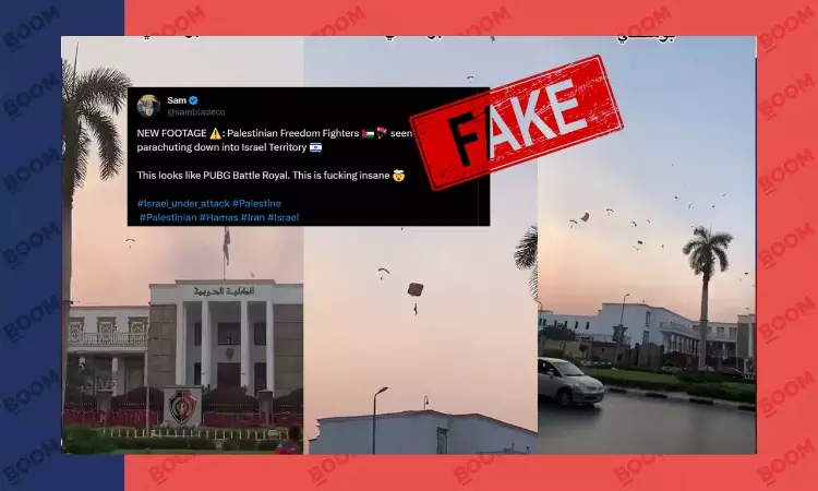 Video From Egypt Falsely Viral As Hamas Fighters Parachuting In Israel
