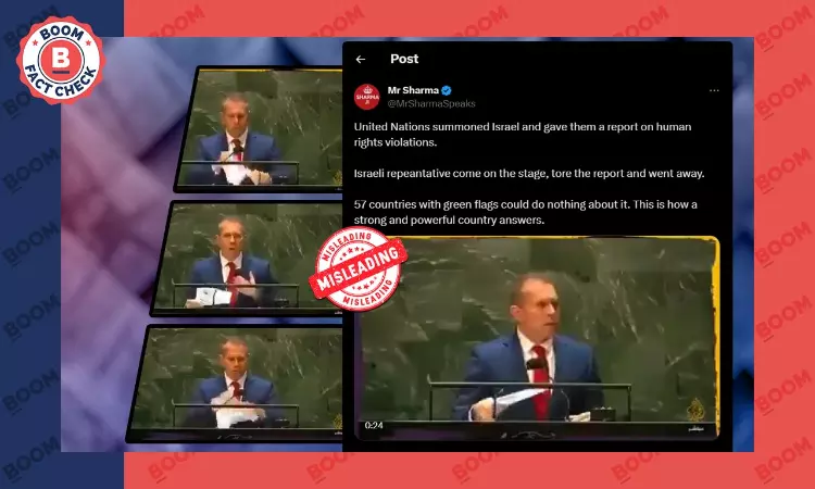 Old Video Of Israels UN Envoy Tearing Up UNHRC Report Viral As Recent