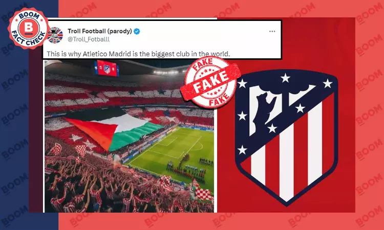 Image Showing Atletico Fans Supporting Palestine Is AI-Generated