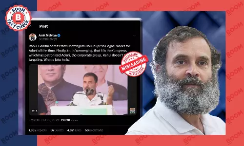 Did Rahul Gandhi Say Chhattisgarh CM Works For Adani? A Fact Check