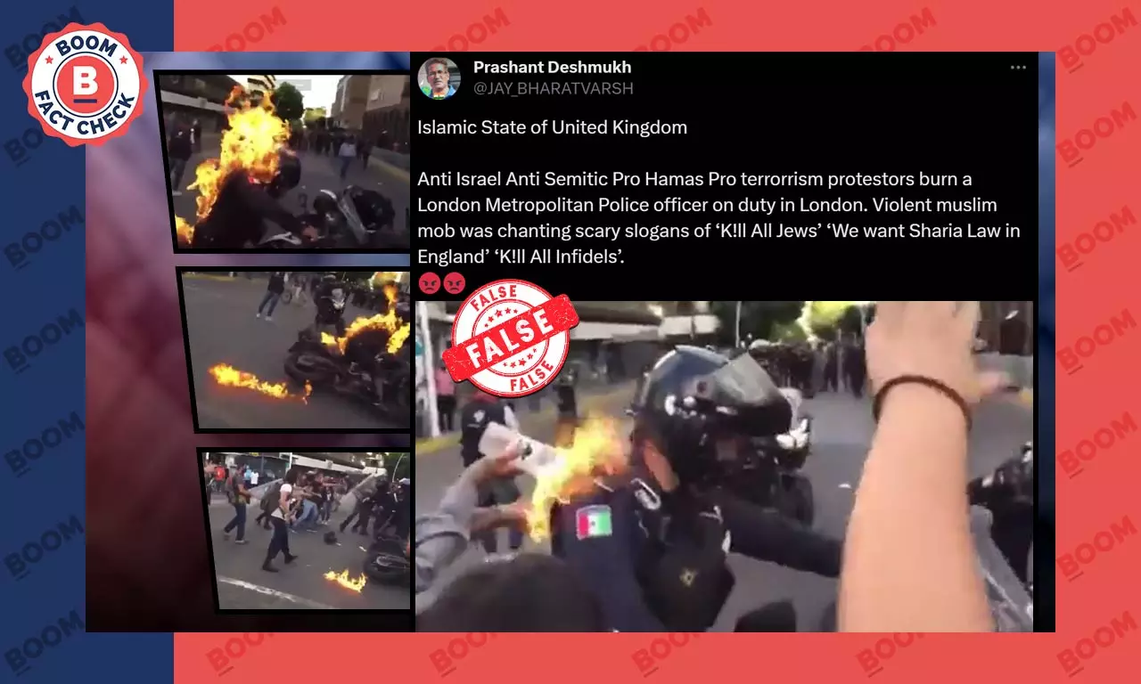 Old Video From Mexico Viral As Pro-Hamas Protestors Attacking Policeman