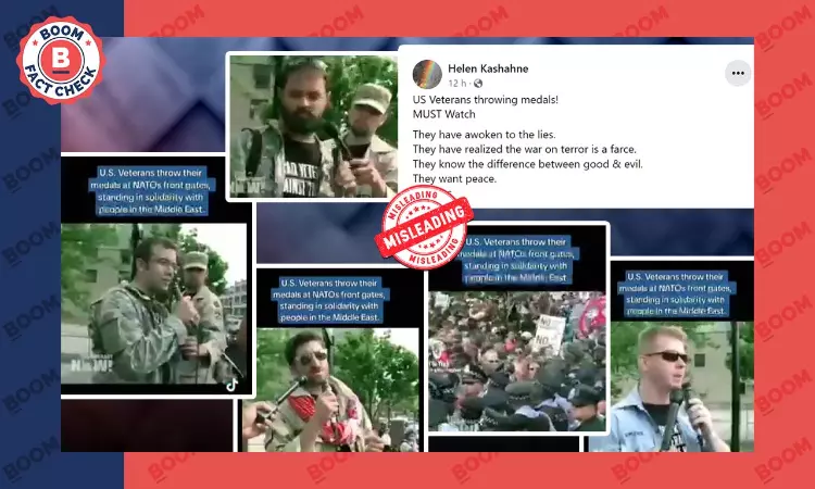 Video Of US War Veterans Discarding Medals Falsely Linked To Israel War