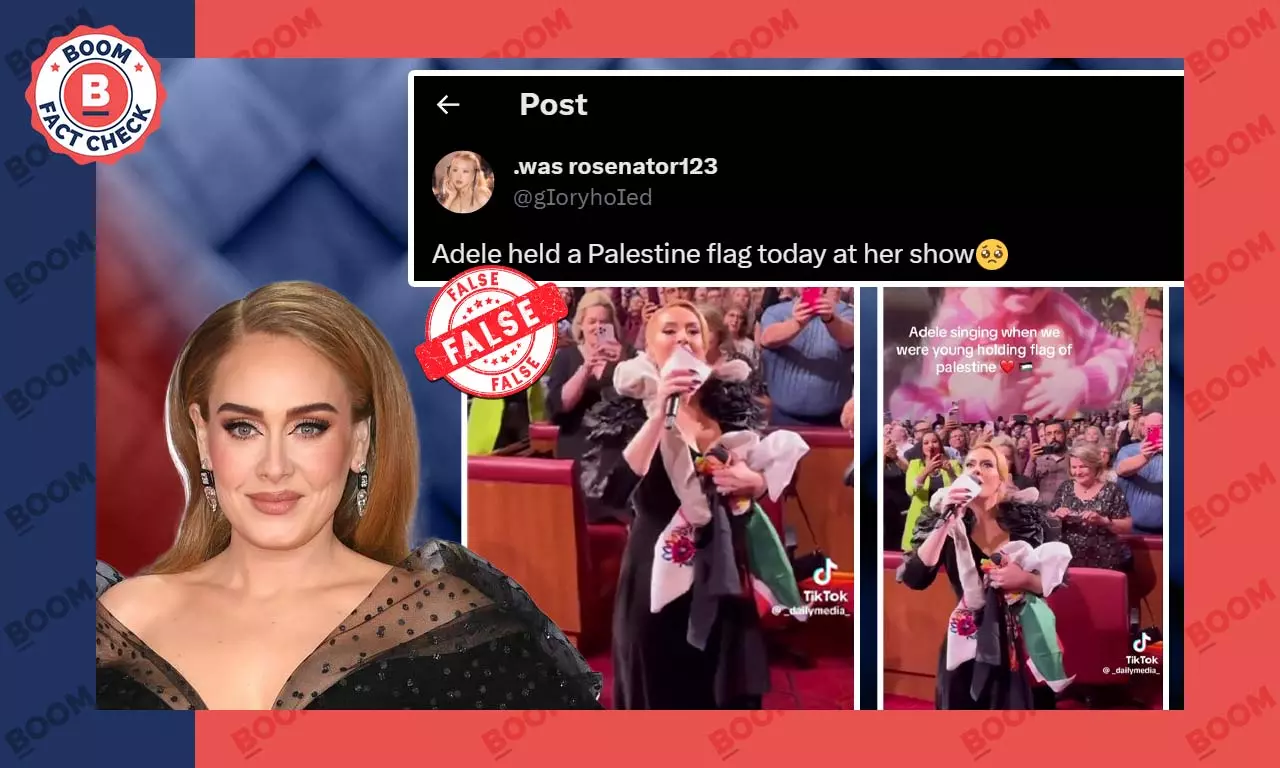 Video of Adele Holding Mexican Flag Falsely Shared As Palestinian Flag