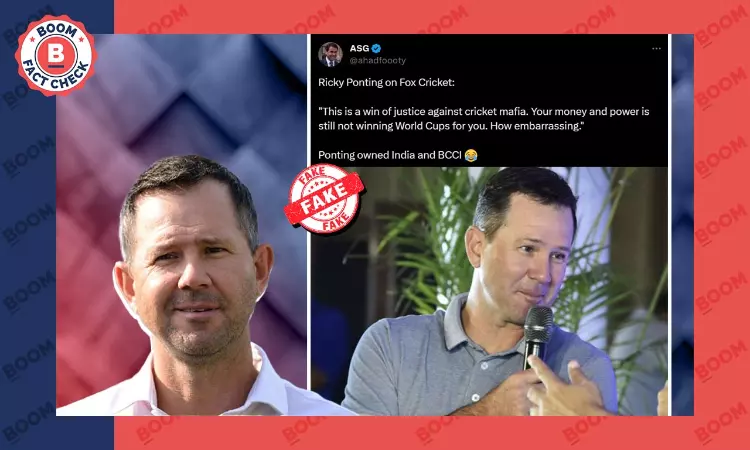 No, Ricky Ponting Did Not Call BCCI A Cricket Mafia; Fake Quote Viral