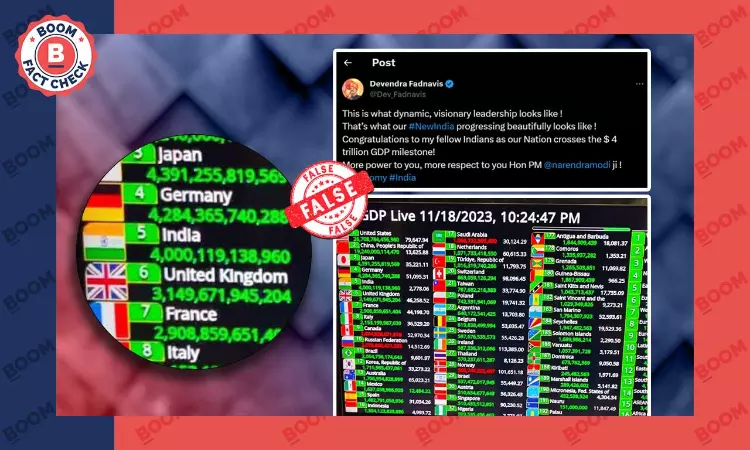 How False Claims Of Indias GDP Touching $4 Trillion Went Viral