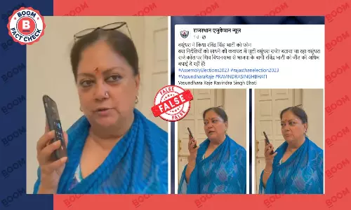 Old Video Of Vasundhara Raje Falsely Linked To Rajasthan Polls