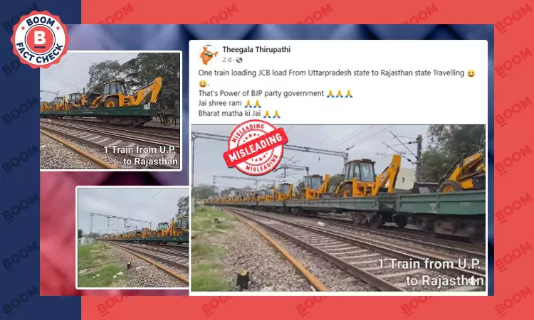 Old Video Shared As UP Sending Bulldozers To Rajasthan After Poll Results