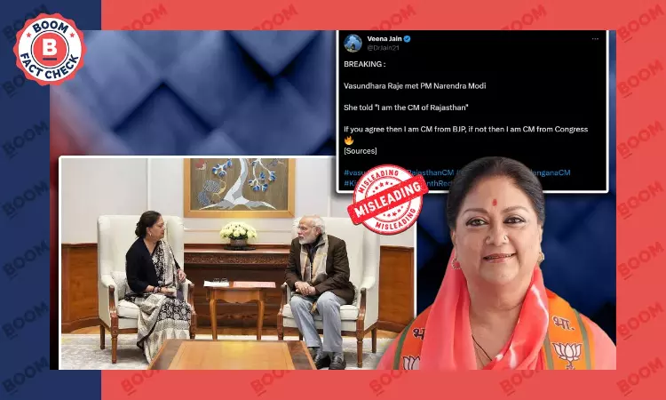 Old Photo of Vasundhara Raje Meeting PM Modi Shared With False Claim As Recent