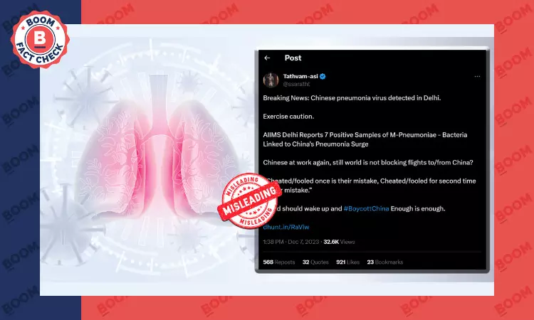 AIIMS Delhi Pneumonia Cases Unrelated to Recent Respiratory Infections In China