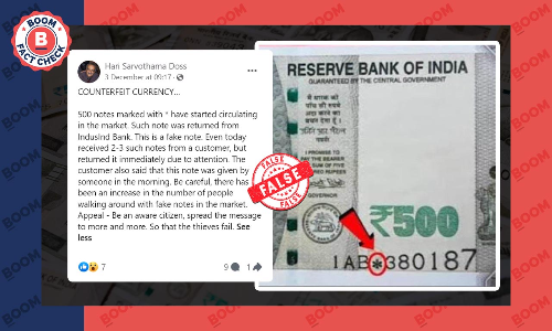 Claim Of 500 Rupee Note With Star Symbol Being Fake Revived