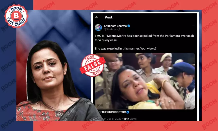 Video of Mahua Moitra Being Detained During Protest Falsely Shared As Recent