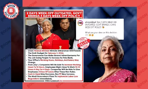 Claim Of FM Sitharaman Announcing 3-Day Weekend Next Budget Is False