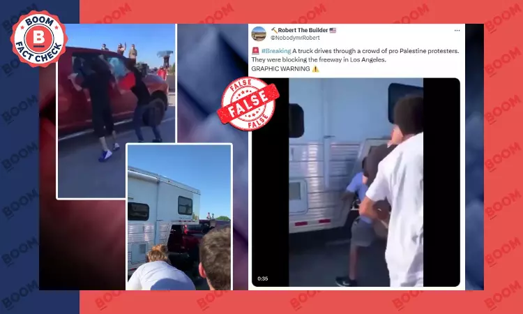 Old Video Falsely Shared As Truck Hitting Pro-Palestine Protesters In US