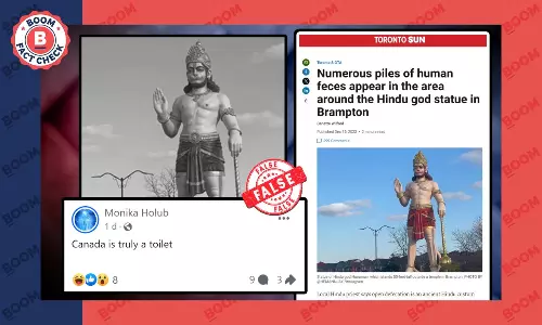 Edited News Report Alleging Human Faeces Found Near Hanuman Statue in Brampton Viral