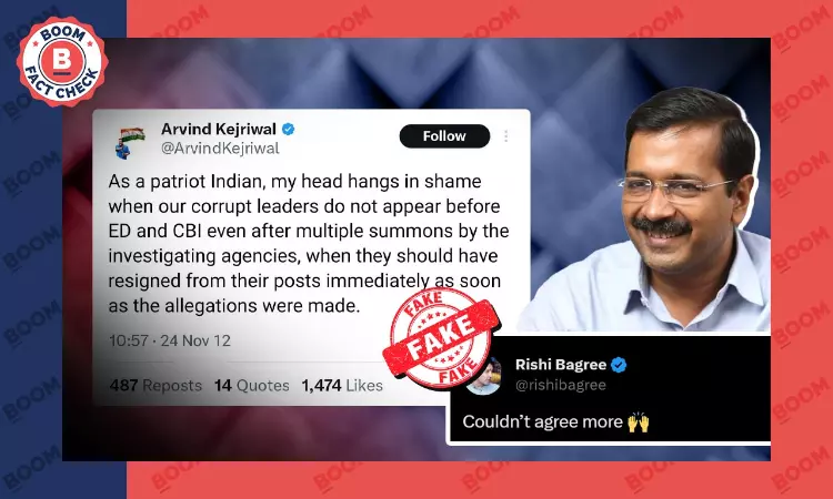 Arvind Kejriwal’s Post Criticising Leaders for Not Appearing Before ED, CBI Is Fake