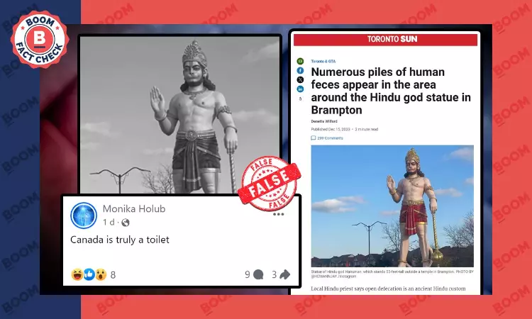 Edited News Report Alleging Human Faeces Found Near Hanuman Statue in Brampton Viral