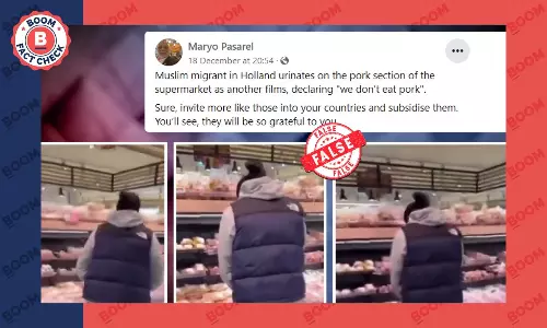 Staged Video of Man Peeing in Supermarket Shared With False Communal Claim