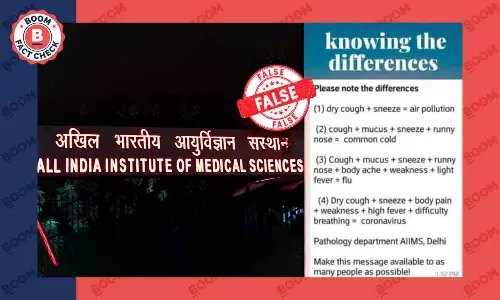 Old Message Listing COVID Symptoms Falsely Linked To AIIMS